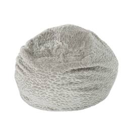 GOODSILO - Premium 3 Foot Round Faux Fur Bean Bag with Removable Cover for Ultimate Comfort and Style - Grey+White