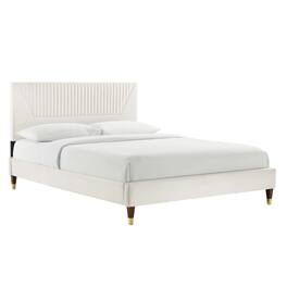 Modway - Yasmine Channel Tufted Performance Velvet Full Platform Bed - White