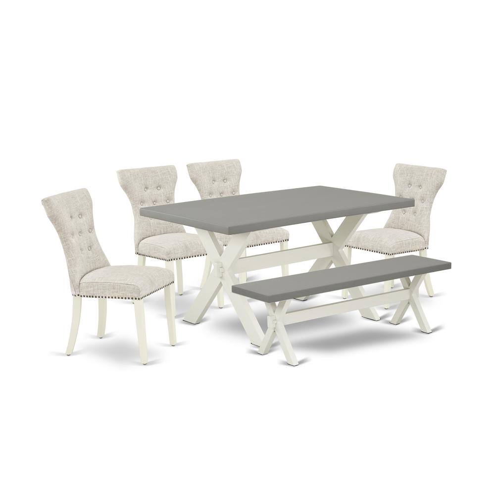 East West Furniture 6 Piece Kitchen Dining Room Set 4 Parson Chairs ...