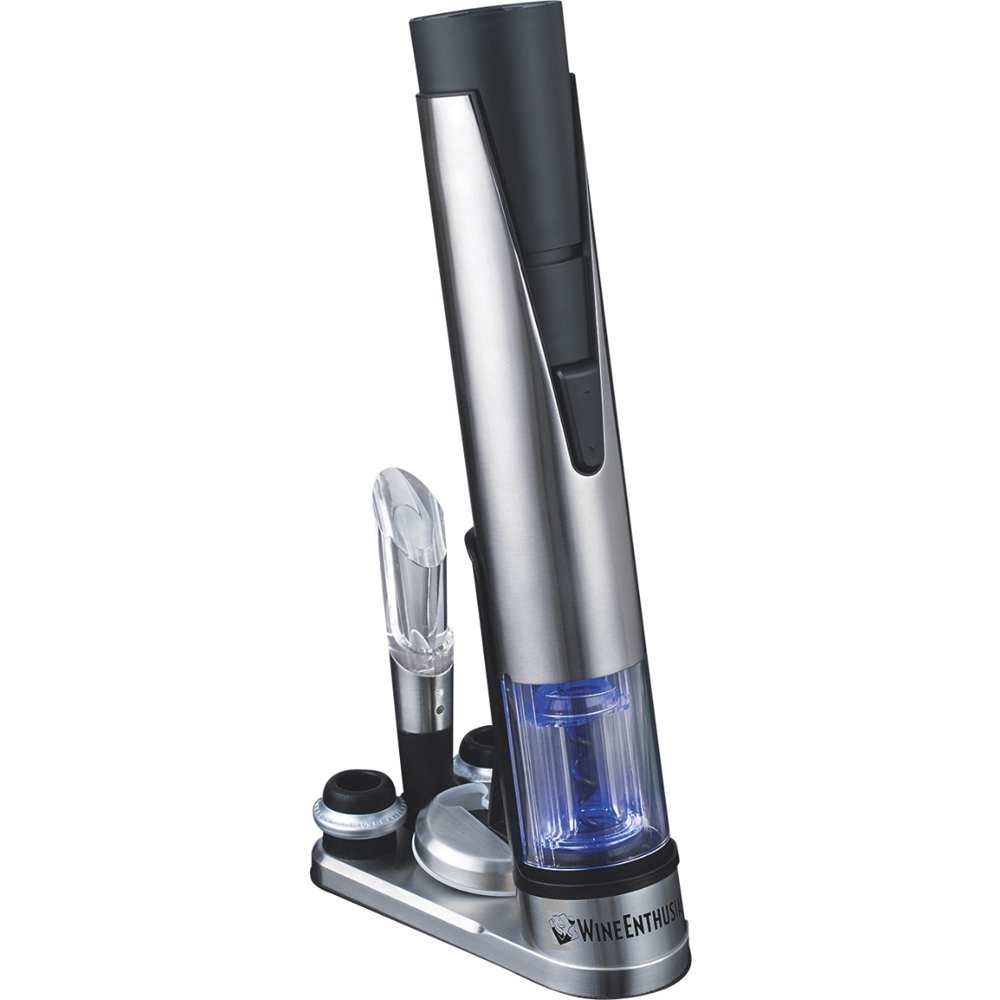 Angle View: Wine Enthusiast - Electric Blue 1 Wine Opener - Stainless