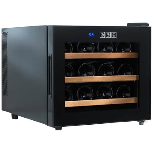 Wine Enthusiast - 12-Bottle Wine Cooler - Black - Larger Front