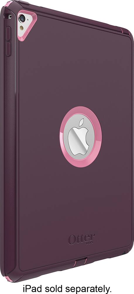 Angle. OtterBox - Defender Series Protective Case for Apple 9.7-inch iPad Pro - Purple, Pink.