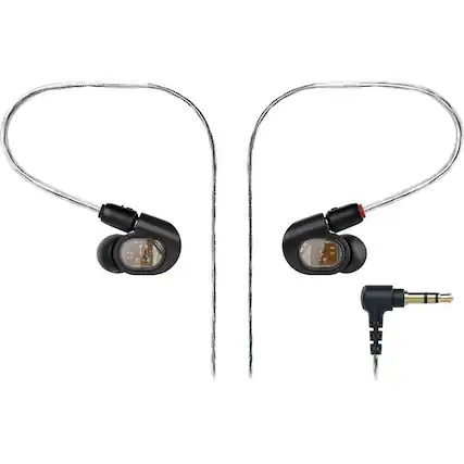 Front. Audio-Technica - ATH-E70 Wired In-Ear Headphones - Black.