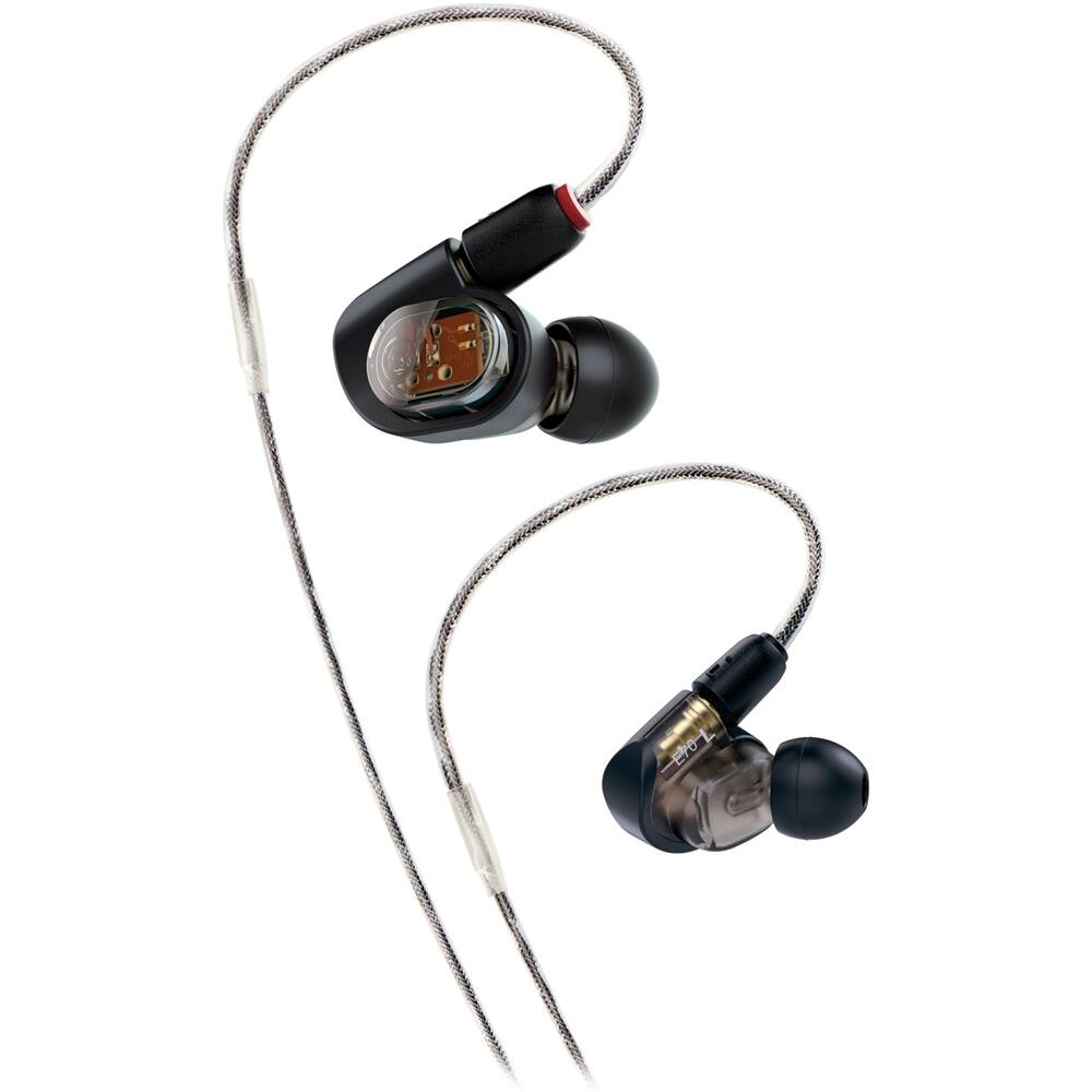 Alt View 11. Audio-Technica - ATH-E70 Wired In-Ear Headphones - Black.