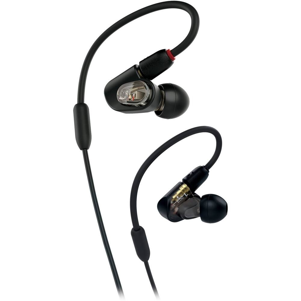 Alt View 11. Audio-Technica - ATH E50 Wired In-Ear Headphones - Black.