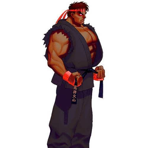 Illustration + digital enhancement Akuma, Super Street Fighter II Turbo, Capcom