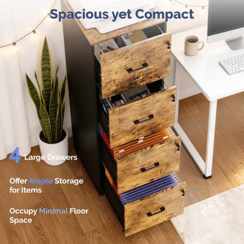 Spacious yet Compact  
4 Large Drawers  
Offer Ample Storage for Items  
Occupy Minimal Floor Space