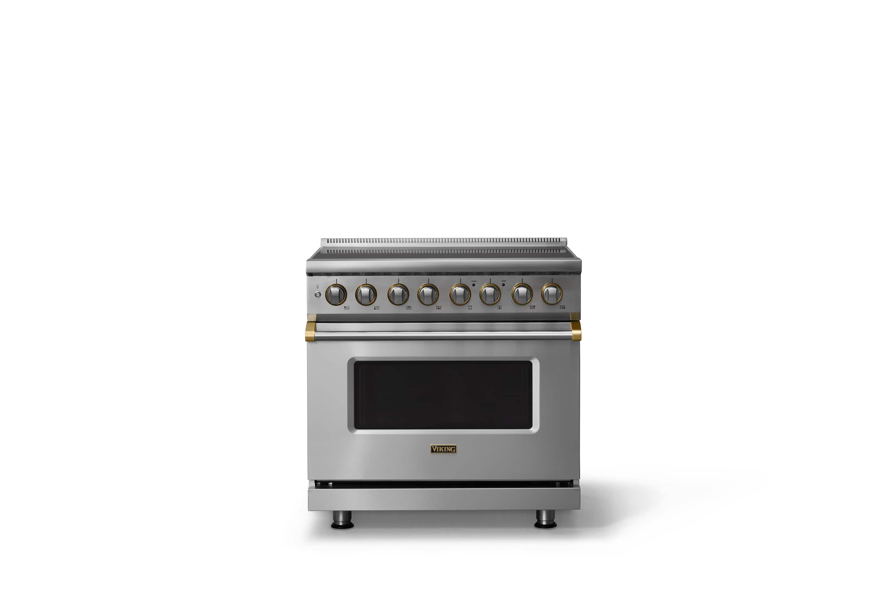 "Viking - 36""W. 5.6 Cu.Ft. Pro5S 6 Element Freestanding Electric Induction Convection Range - /Brushed Brass - Stainless Steel" price history on PriceWatchPro