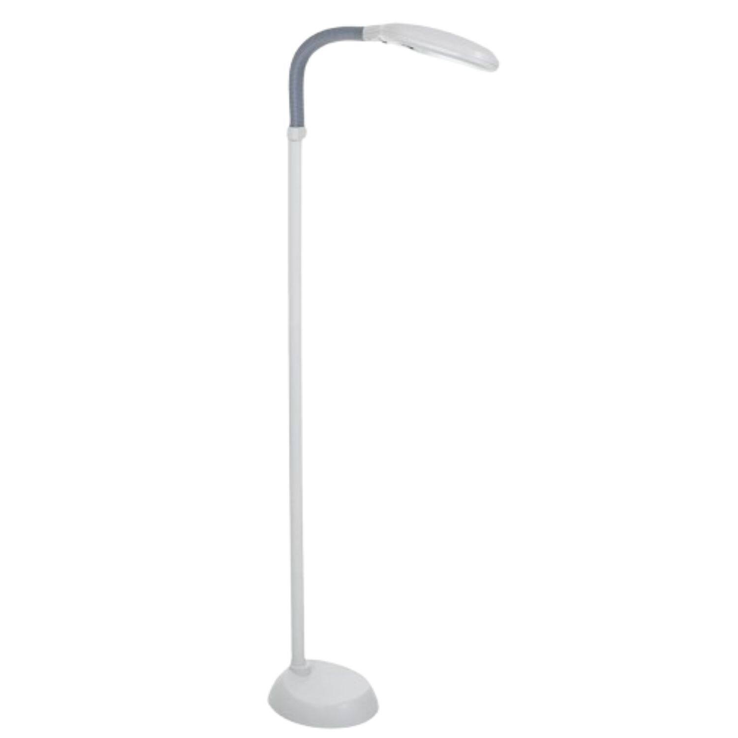 Front. Home Collection - 27W White Sunlight Floor Lamp – 6 Foot Natural Light Lamp with Adjustable Neck.