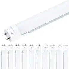 Front. VIRIBRIGHT - T8 LED Tube, 4Ft, Frosted, Bypass Type B, G13, Bi-Pin, Cool White 4000K (10 Pack) - 4000.