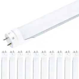 VIRIBRIGHT - 4 Foot Ballast Bypass 18 Watt T8 LED Tube Light Bulbs - Warm White - 10 Pack - 2700K