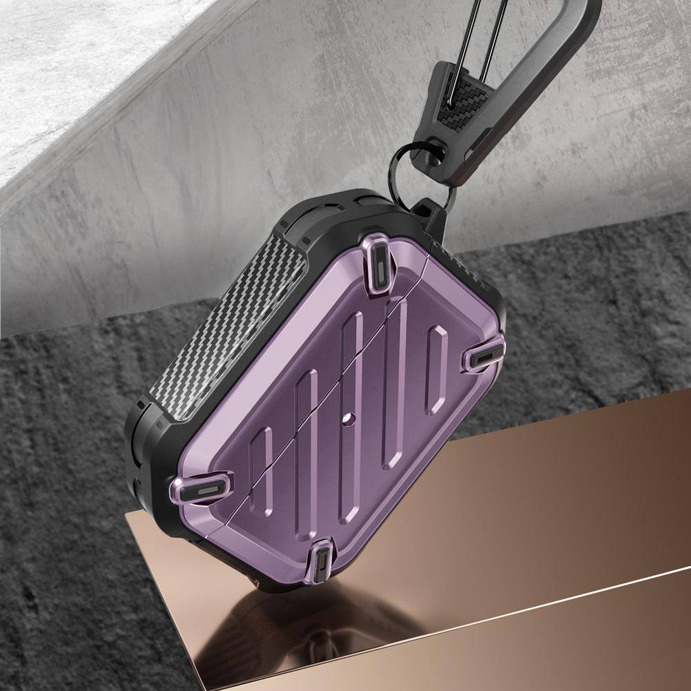 Alt View 2. SUPCASE - Apple AirPods Pro 1 & 2 Unicorn Beetle PRO Rugged Case Waterproof Case - Metallic Purple.