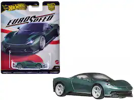 Hot Wheels - Automobili Pininfarina Battista Top "Euro Speed" Series - Green Metallic with Black