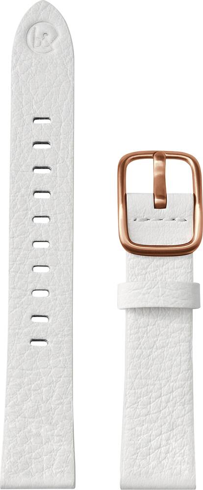 Angle. b&nd - MODE Leather 18mm Watch Band for Android Wear - White.