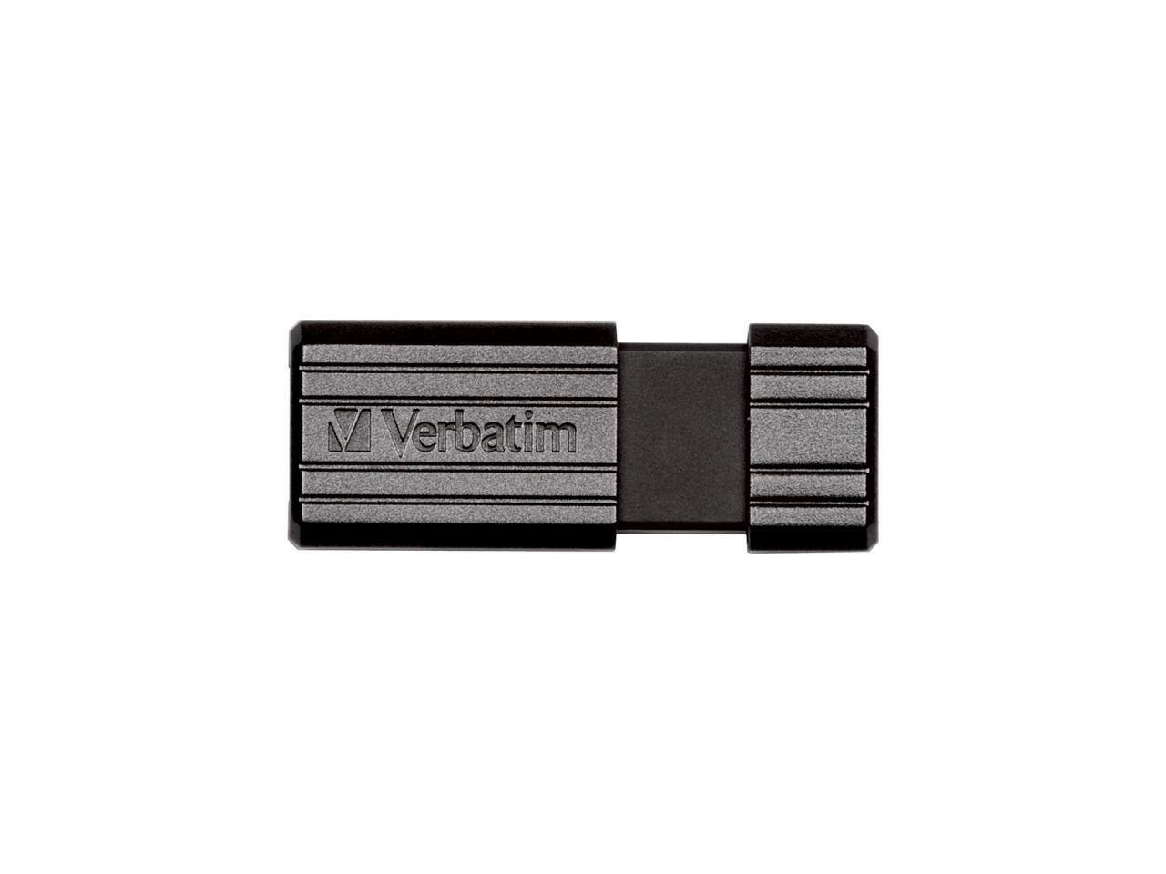 Front. Verbatim - Verbatim Pinstripe 128GB USB 2.0 Flash Drive - Black.