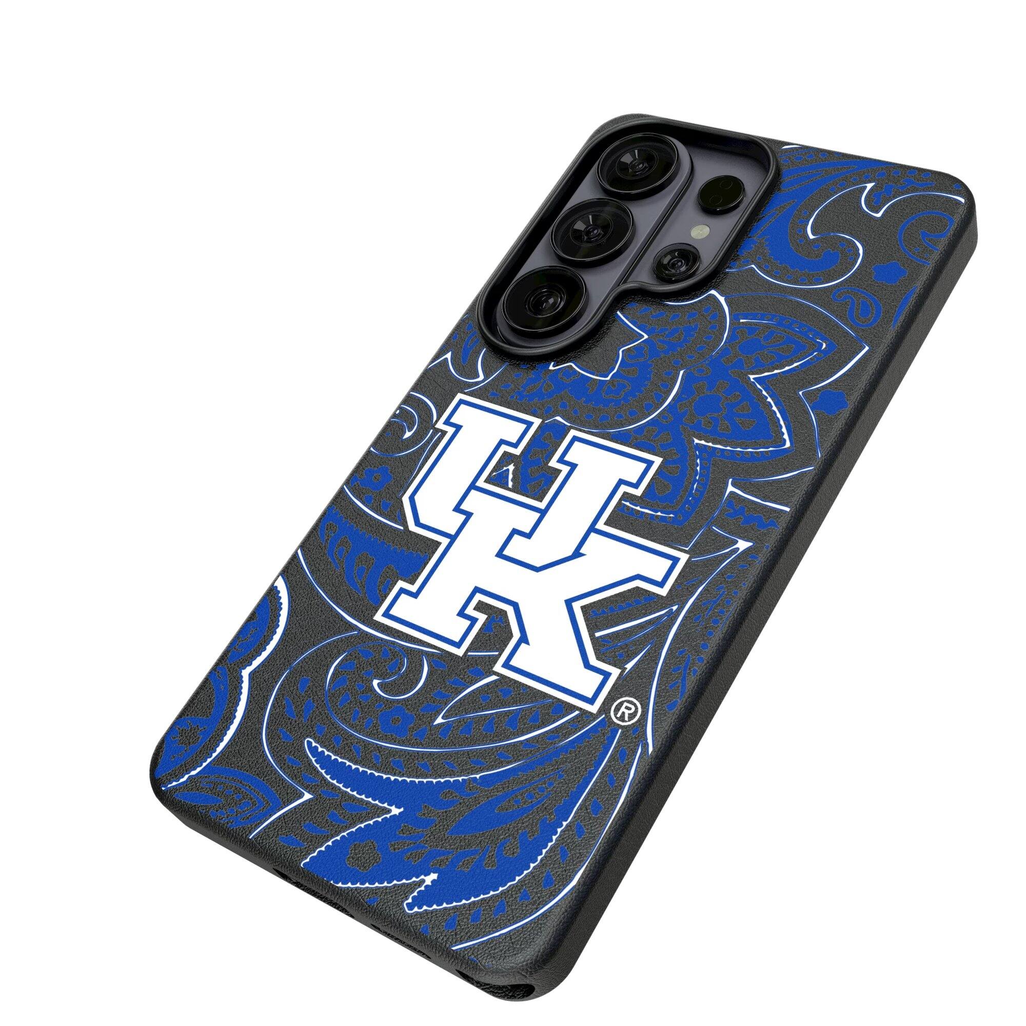 Alt View 1. Keyscaper - Kentucky Wildcats Paisley Galaxy Magnetic Bump Case - S24 Ultra - Black.