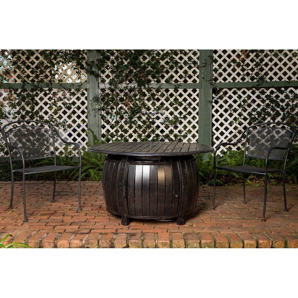 Alt View 15. Fire Sense - Grand Cooper Aluminum Round LPG Fire Pit - Antique Bronze.