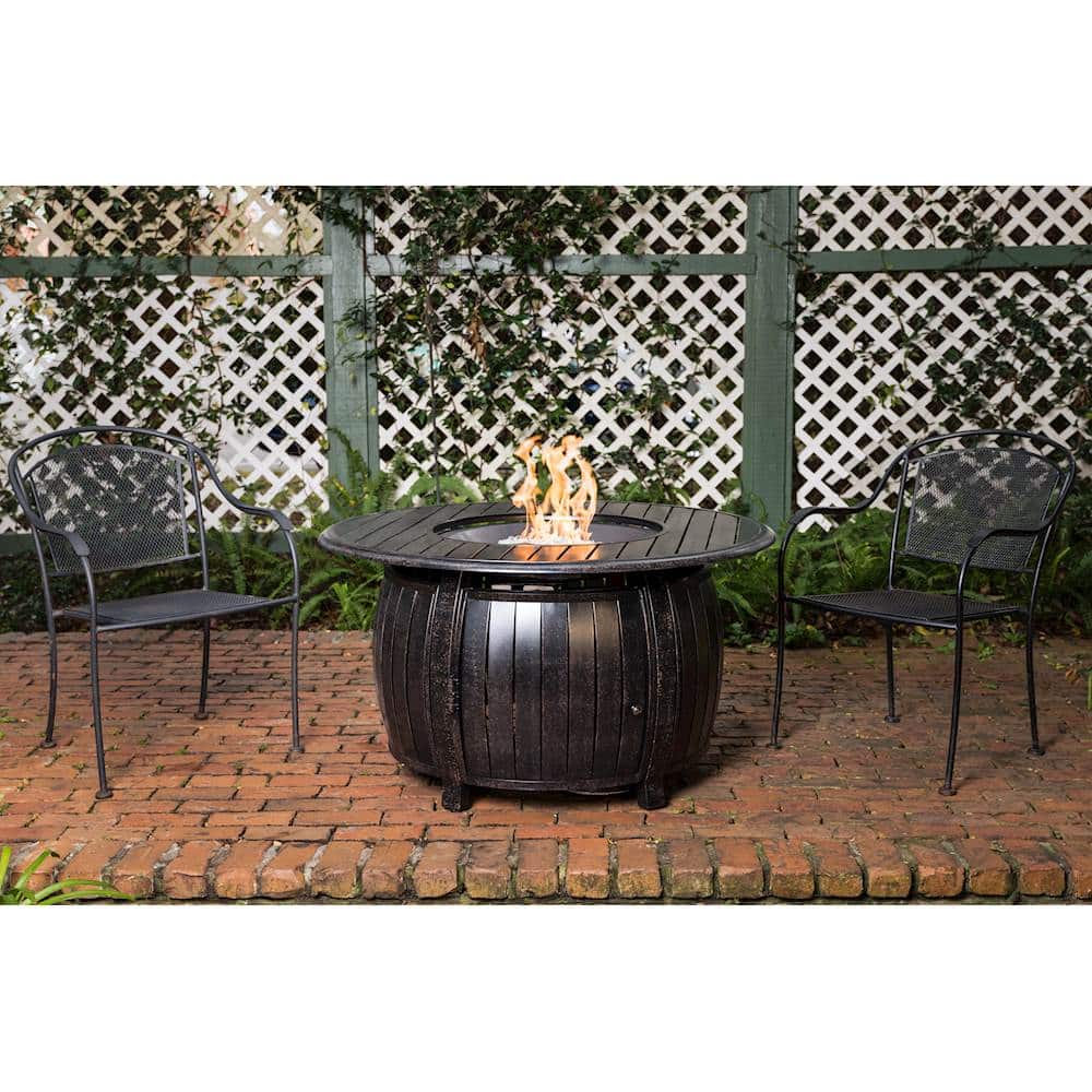 Alt View 16. Fire Sense - Grand Cooper Aluminum Round LPG Fire Pit - Antique Bronze.