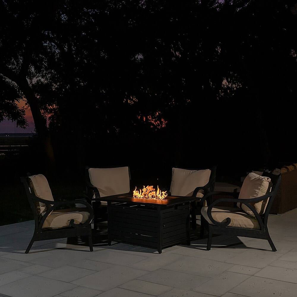 Alt View 12. Fire Sense - Longmont Aluminum Rectangular LPG Fire Pit - Antique Bronze.