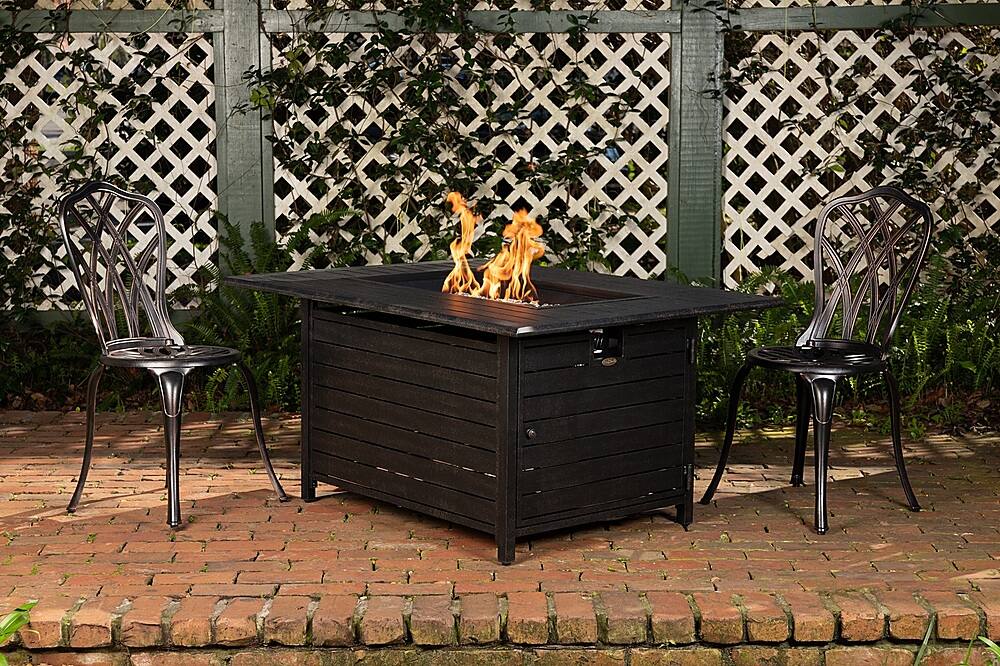 Alt View 14. Fire Sense - Longmont Aluminum Rectangular LPG Fire Pit - Antique Bronze.