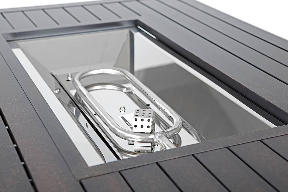 Alt View 15. Fire Sense - Longmont Aluminum Rectangular LPG Fire Pit - Antique Bronze.