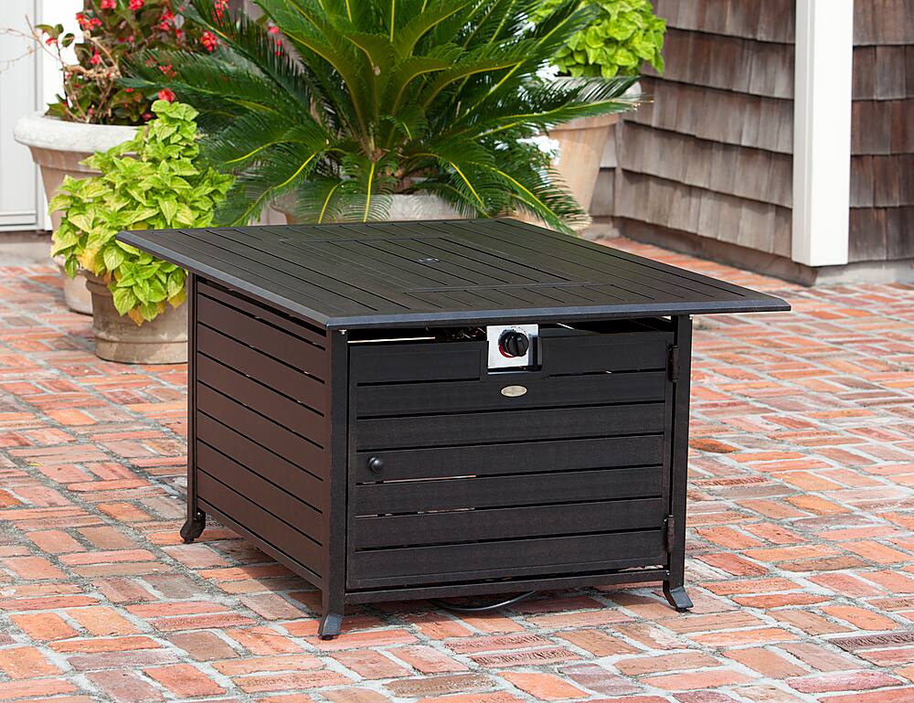 Alt View 17. Fire Sense - Longmont Aluminum Rectangular LPG Fire Pit - Antique Bronze.