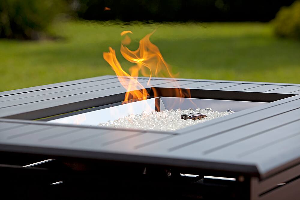 Alt View 19. Fire Sense - Longmont Aluminum Rectangular LPG Fire Pit - Antique Bronze.