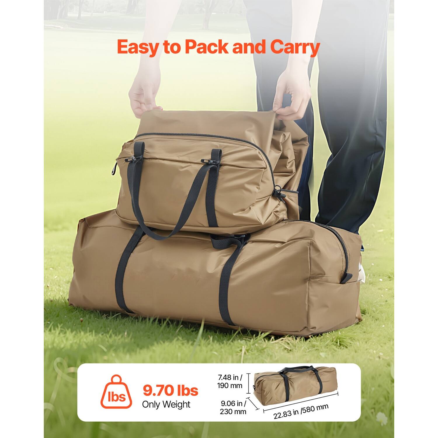 Easy to Pack and Carry

Only Weight: 9.70 lbs

Dimensions:
- 7.48 in / 190 mm
- 9.06 in / 230 mm
- 22.83 in / 580 mm