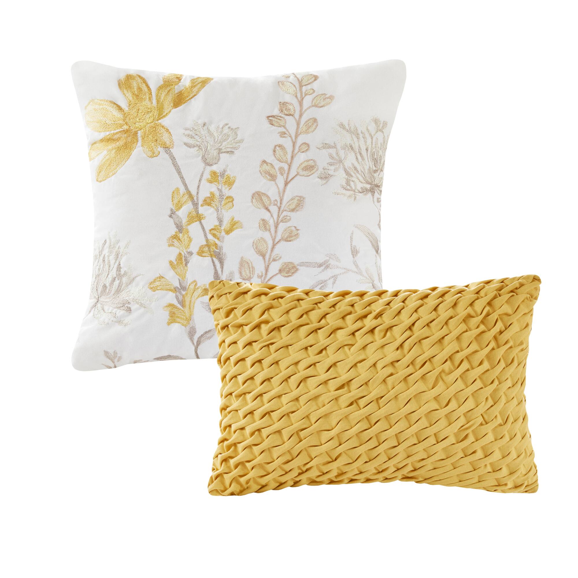 Alt View 4. Gracie Mills - Gracie Mills Jesse 5-Piece Botanical Cotton Comforter Set - Yellow.