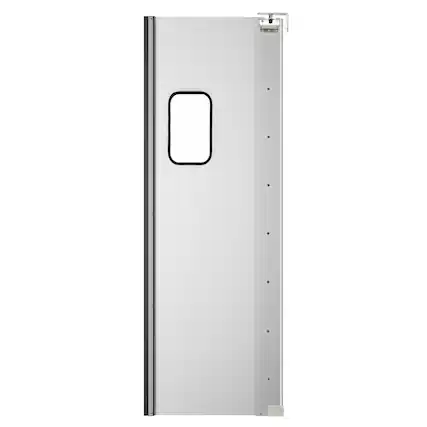 Front. Koolmore - Commercial Single Aluminum Swinging Traffic Door with 9 In. x 14 In. Window - 36 In. x 84 In. Door Opening (KM-SWD36) - Silver.