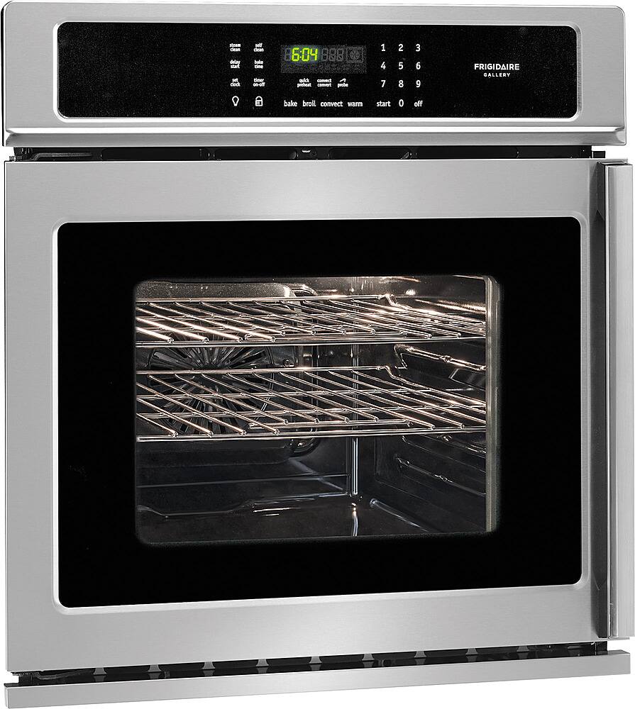 Angle. Frigidaire - Gallery Series 27" Built-In Single Electric Convection Wall Oven - Stainless Steel.