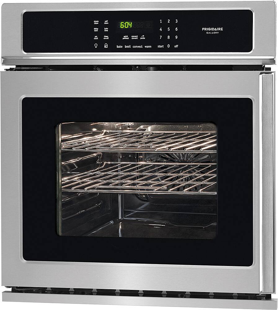 Left. Frigidaire - Gallery Series 27" Built-In Single Electric Convection Wall Oven - Stainless Steel.