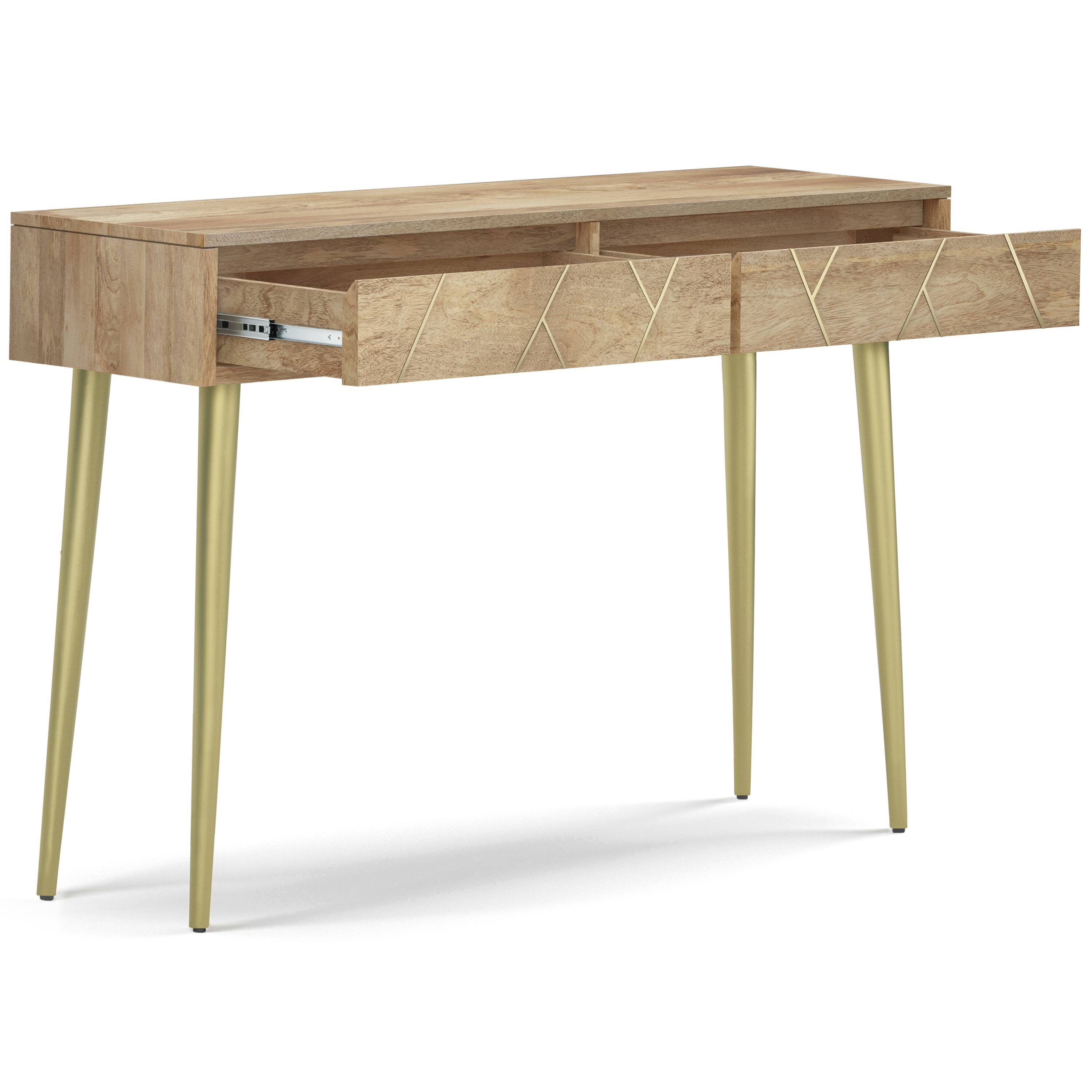 Back. Simpli Home - Jager SOLID MANGO WOOD and Metal 48 inch Wide Mid Century - Contemporary Console Table in Natural - Natural.