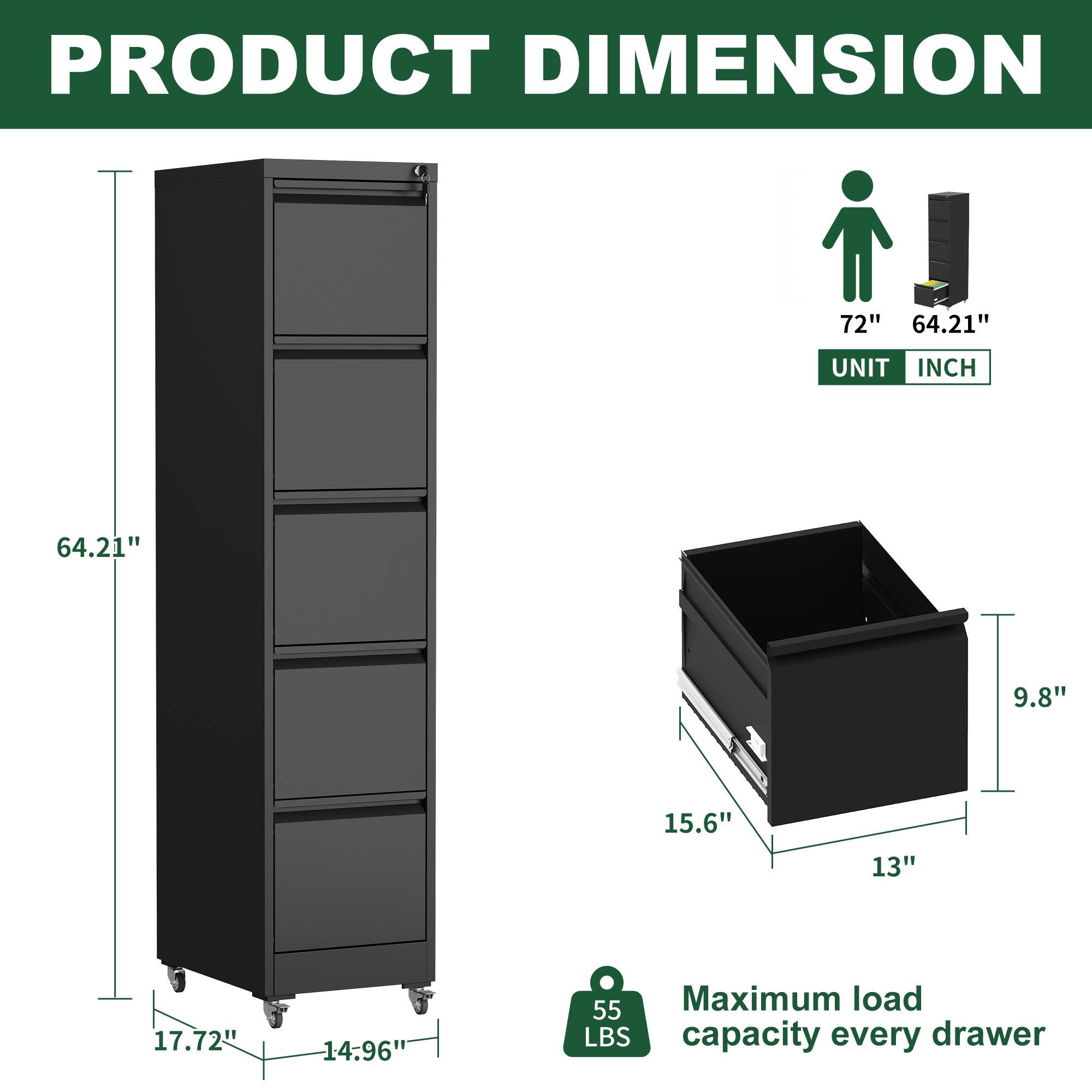 PRODUCT DIMENSION

UNIT INCH

72" 64.21" 64.21" 9.8" 15.6" 13" 17.72" 14.96"

Maximum load capacity every drawer: 55 LBS