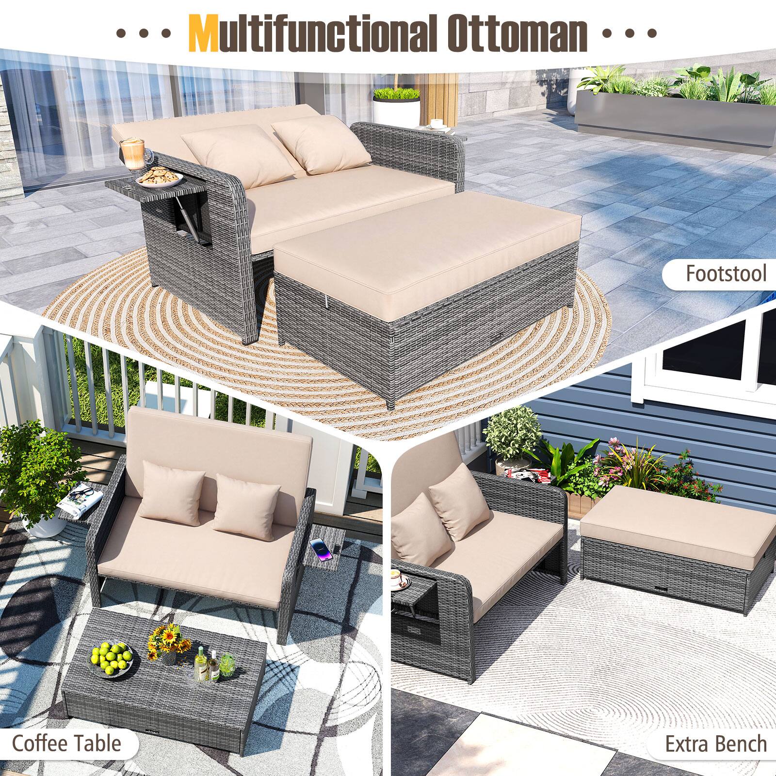 Multifunctional Ottoman

Footstool

Coffee Table

Extra Bench