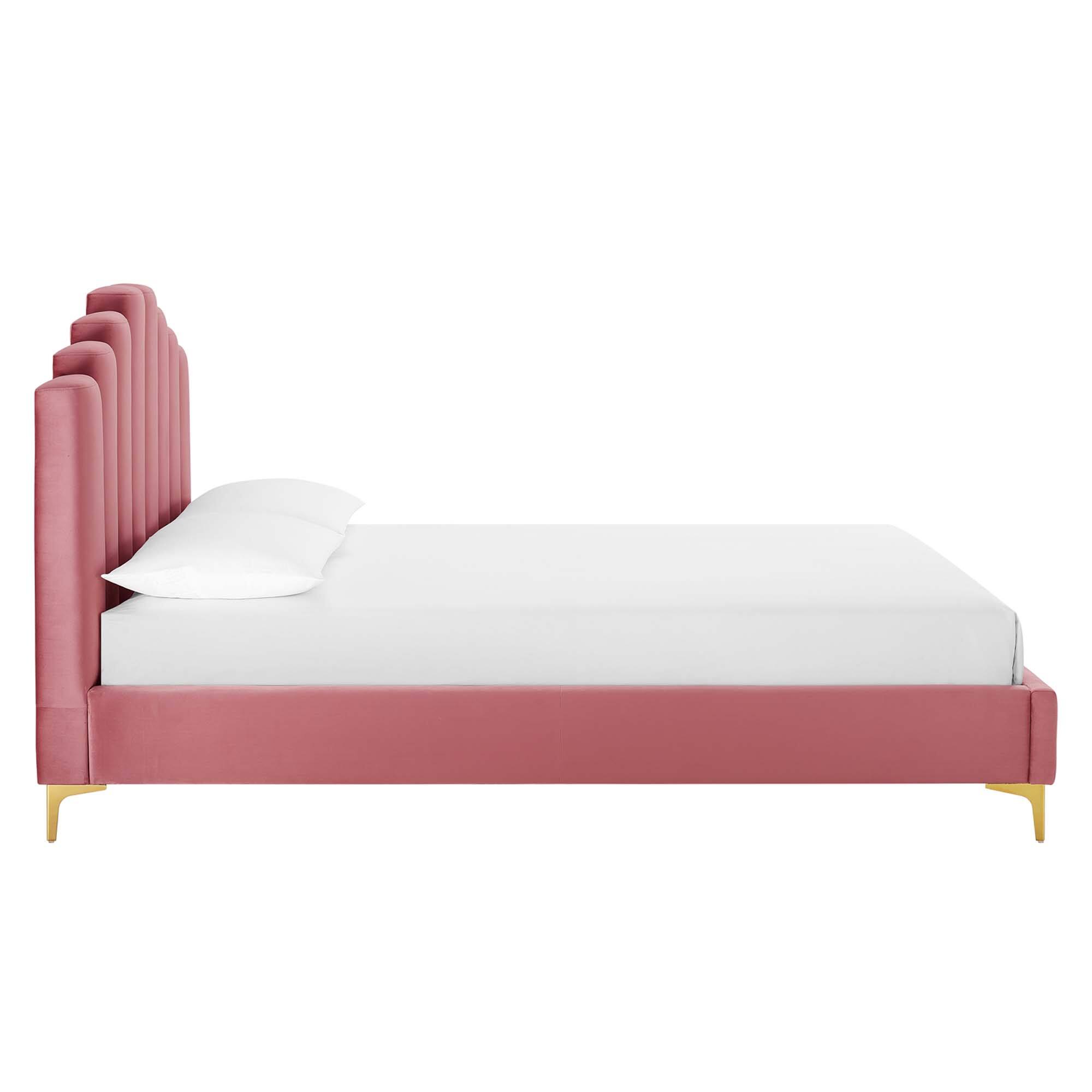 Alt View 1. Modway - Sutton Performance Velvet King Bed Frame - Red.