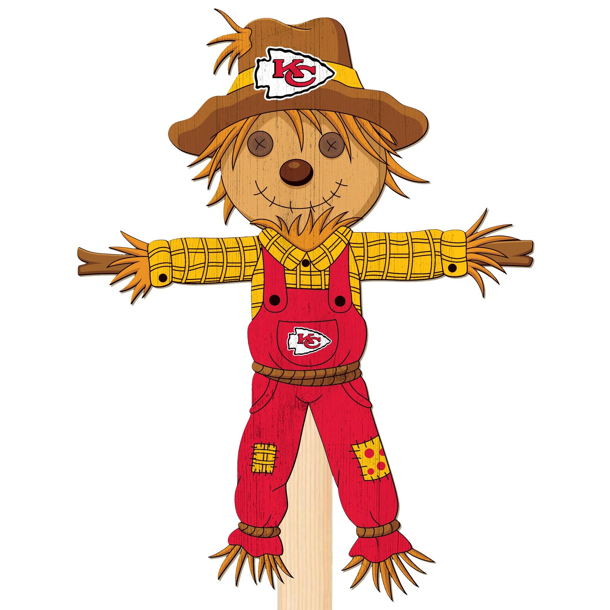 Front. Fan Creations - Kansas City Chiefs 12" Scarecrow Yard Stake - Multicolor.