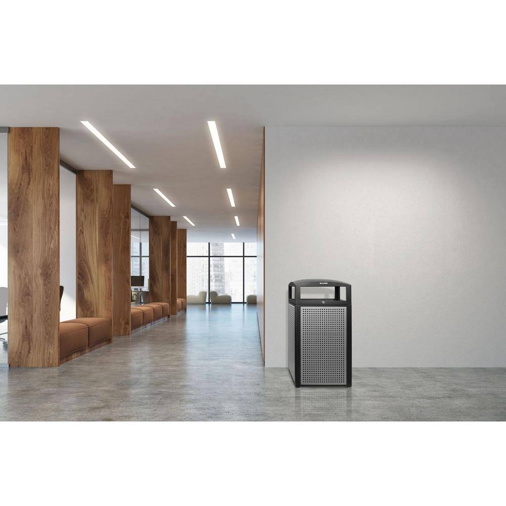 Alt View 2. Alpine Industries - 40 Gallon Steel Outdoor Trash Can with Insert Liner and Dome Lid with Ashtray Urn - Silver.