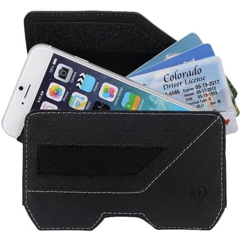 Front. Nite Ize - Clip Case Executive XXL Holster Bag for Most Cell Phones - Black.
