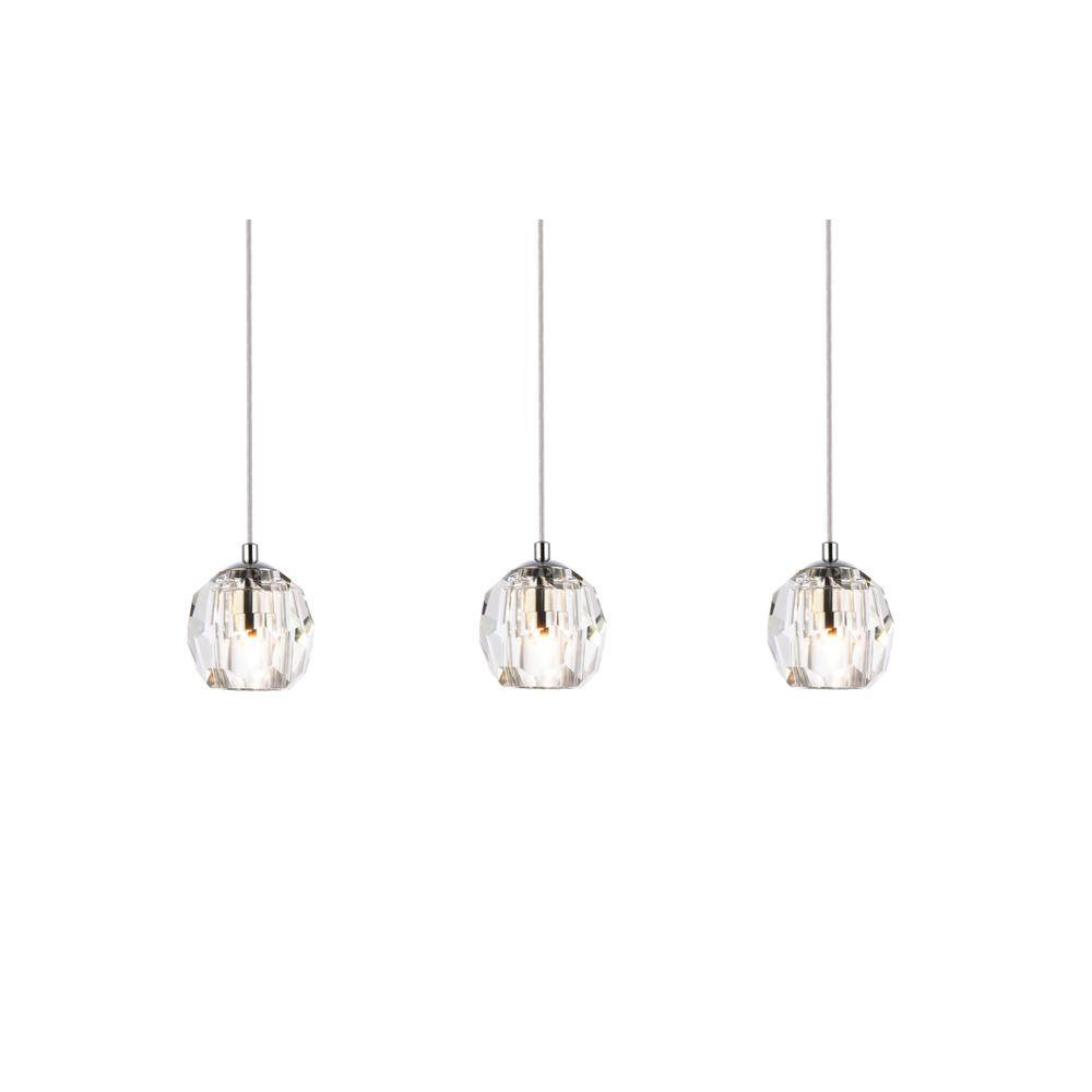 Alt View 3. Elegant Lighting - Eren 3 lights Chrome pendant - Chrome.