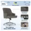 The Leighton Home Office Chair is designed to provide comfort and functionality for your home office. It features a low profile armrest that fits most desks, a mirrored finish for a stylish appearance, and nailhead accents for added sophistication. The chair is equipped with large diameter 360 swivel casters for easy maneuverability and smooth gliding. Additionally, the chair is made by Serta, ensuring that it is always comfortable and of high quality.