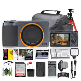 Ricoh - GR III Street Edition Compact Portable Digital Camera + 64GB Memory Card + More