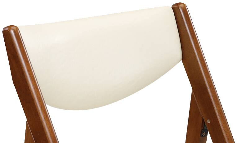 Back. Stakmore - Stakmore Retro Modern Upholstered Folding Chair, Fruitwood Frame with Off White Vinyl - Fruitwood Finish.