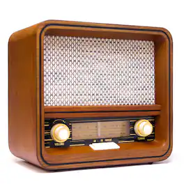 Fuse Audio - Fuse RAD Retro Vintage Radio with Bluetooth and QI Wireless Phone Charger | Real Wood Box - Brown