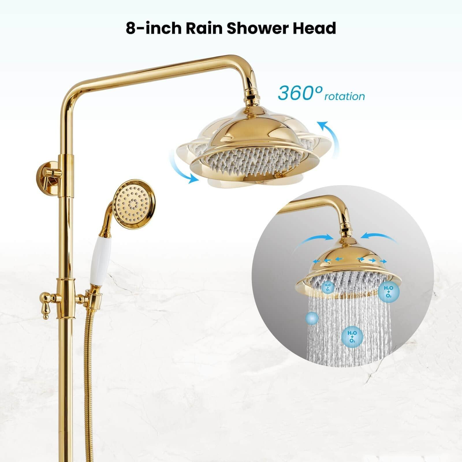 8-inch Rain Shower Head  
360° rotation