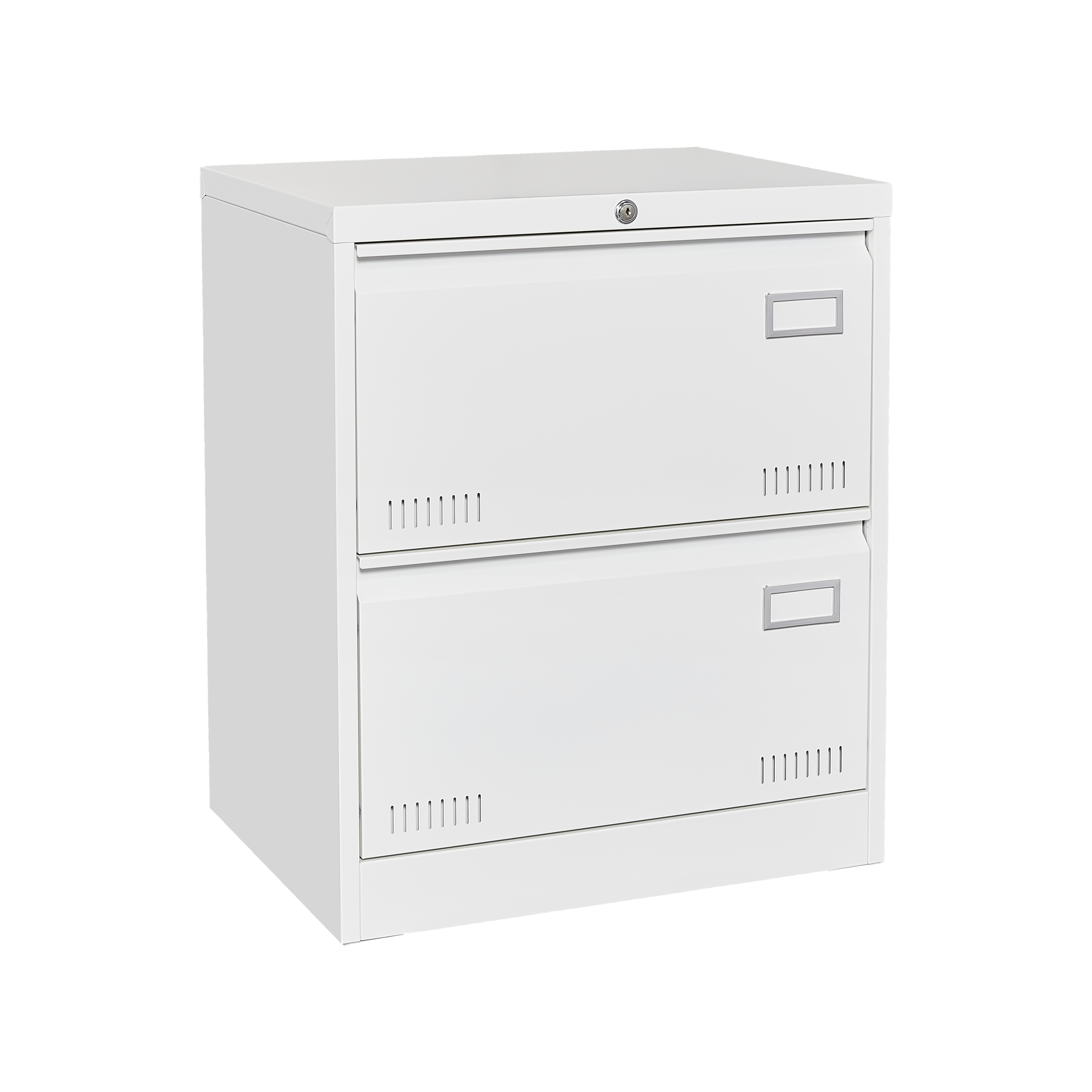 Front. Dexmalle - Dexmalle-2 Drawer Lateral File Cabinet with Lock-White.