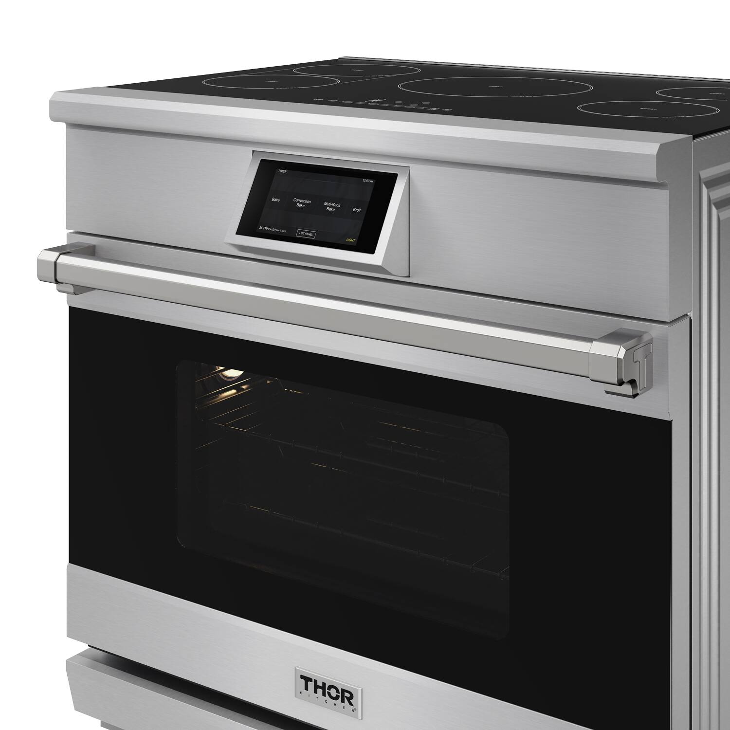 Alt View 2. Thor Kitchen - 6 Cu Ft. Freestanding Induction Range with Air Fry - Stainless steel.