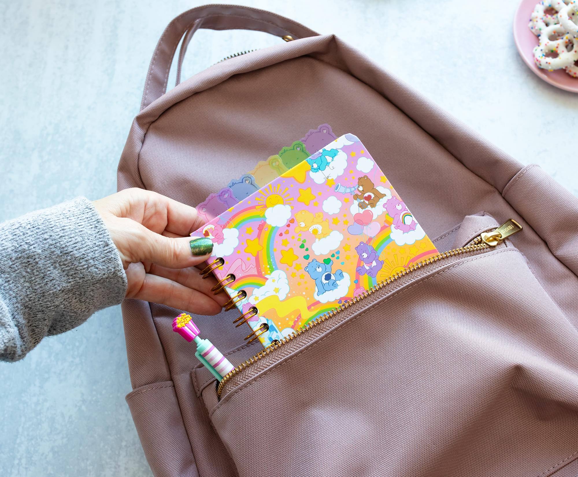 Alt View 5. Silver Buffalo - Care Bears Rainbows 5-Tab Spiral Notebook With 75 Sheets - Pink.