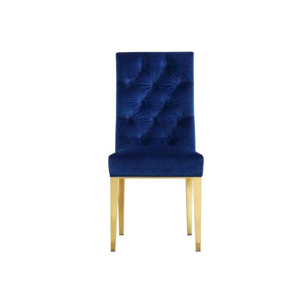 Alt View 1. Meridian Furniture - Capri Navy Velvet Dining Chair, Set of 2 - Blue.