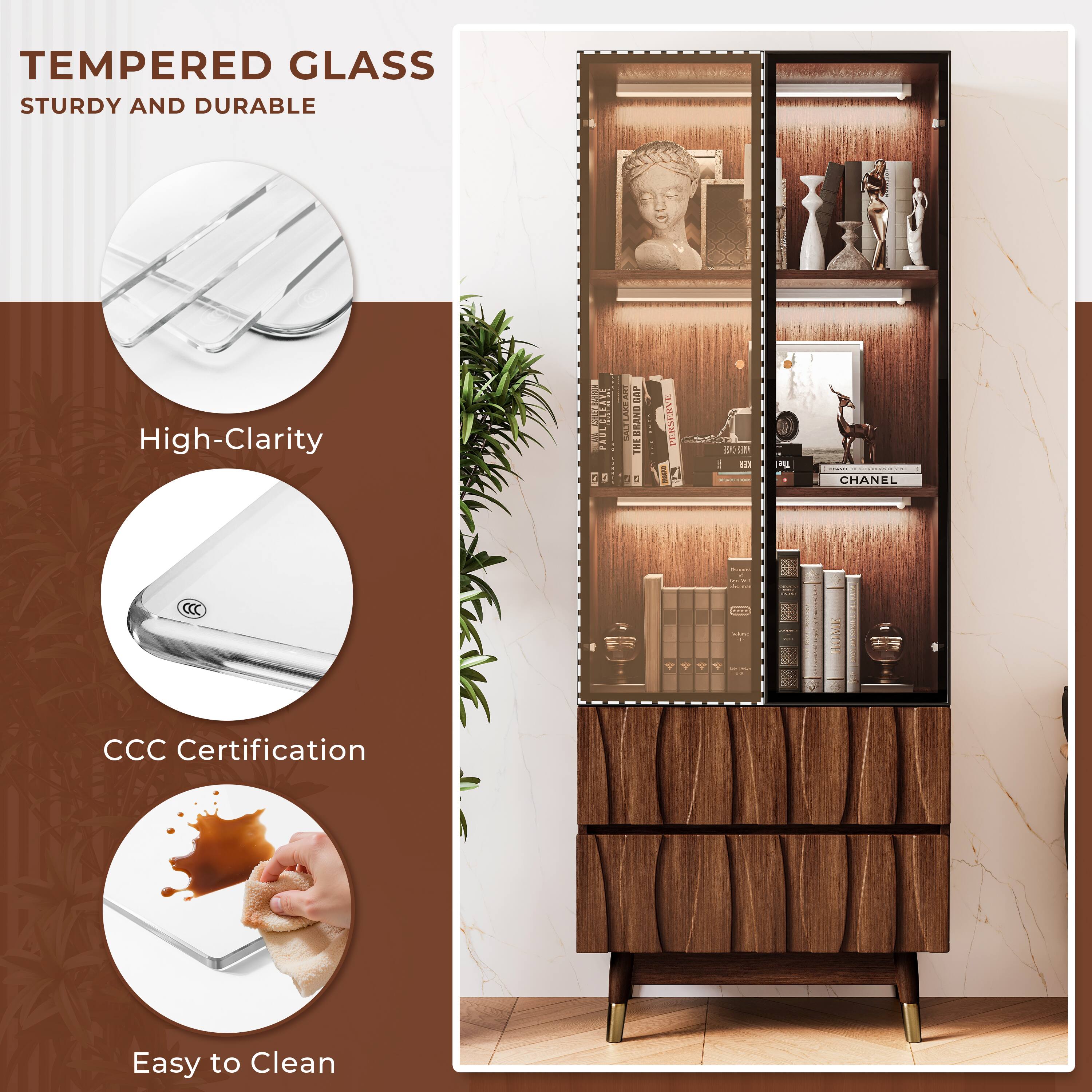 TEMPERED GLASS  
STURDY AND DURABLE  

High-Clarity  

CCC Certification  

Easy to Clean